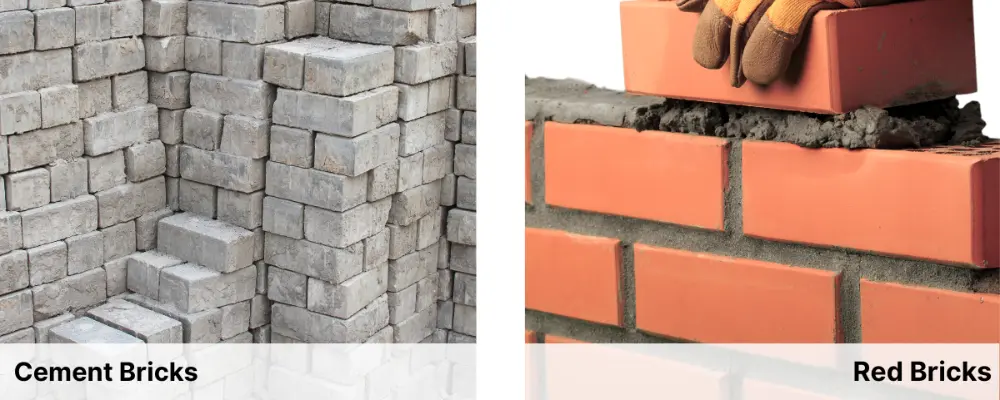 Cement Bricks vs Red Bricks Cement Bricks vs Red Bricks