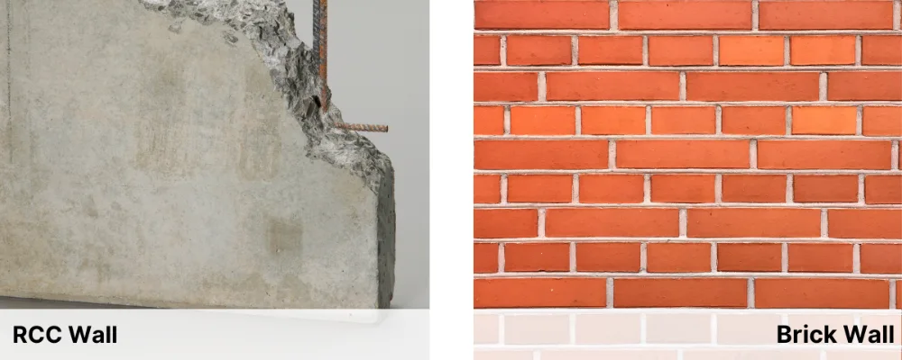 Rcc wall vs brick wall Rcc wall vs brick wall