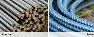 difference between steel bar and rebar