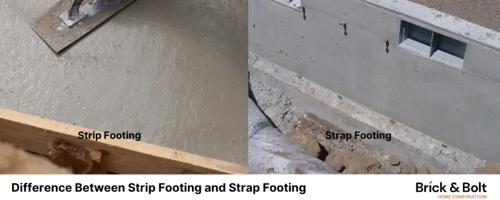 difference between strip footing and strap footing