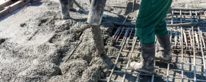 pouring concrete