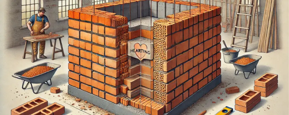 hearting in brick masonry